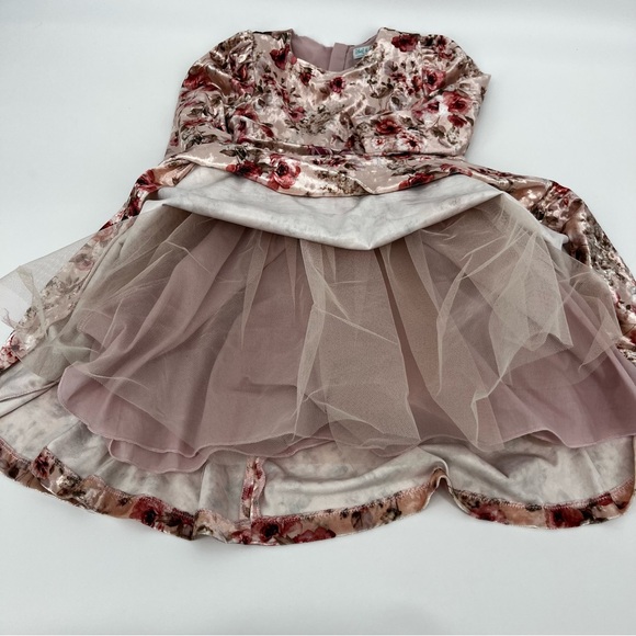 Abel & Lula Girls Floral Velvet Dress, Size 7 - Picture 8 of 9